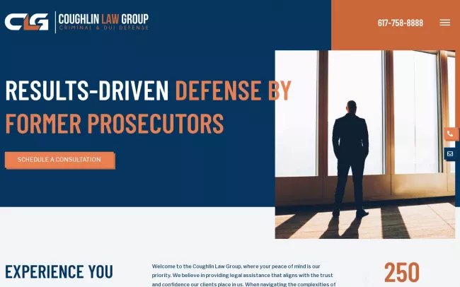 Screenshot of the Coughlin Law | Criminal & DUI Defense Website