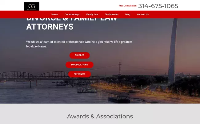 Screenshot of the Coulter Goldberger, LLC Website