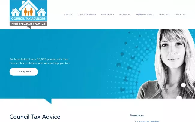 Screenshot of the Council Tax Advisors CIC Website