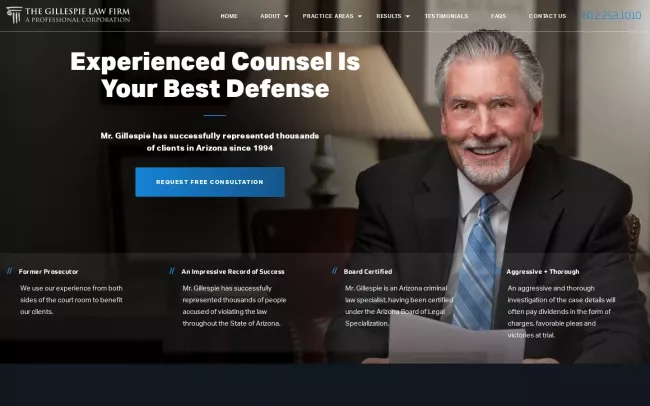 Screenshot of the Craig Gillespie Website