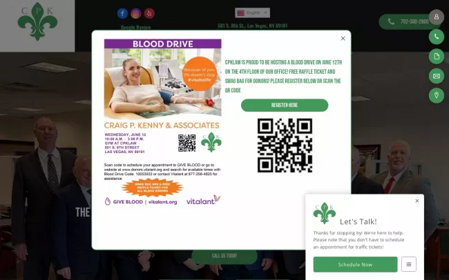 Screenshot of the Craig P. Kenny & Associates Website