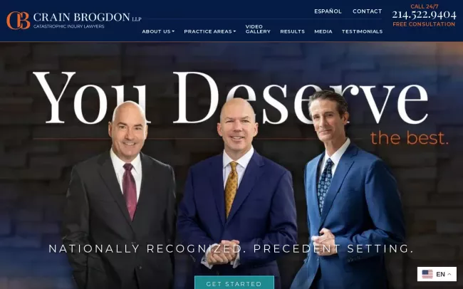 Screenshot of the Crain Brogdon, LLP Website