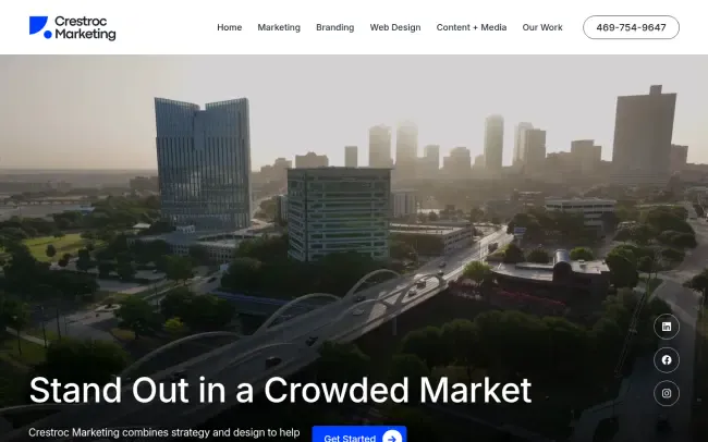 Screenshot of the Crestroc Marketing Website