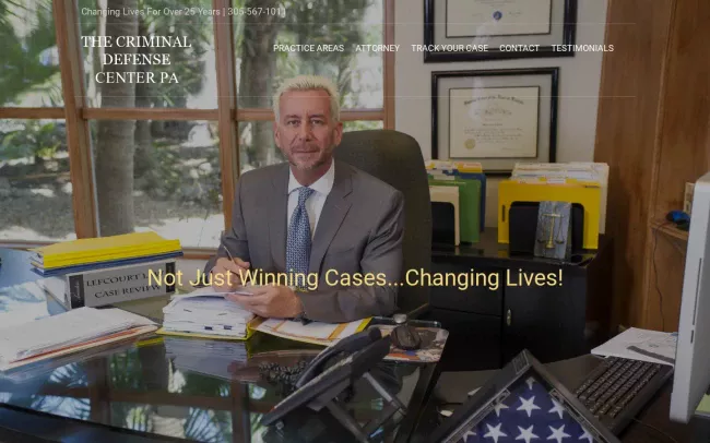 Screenshot of the The Criminal Defense Center PA Website