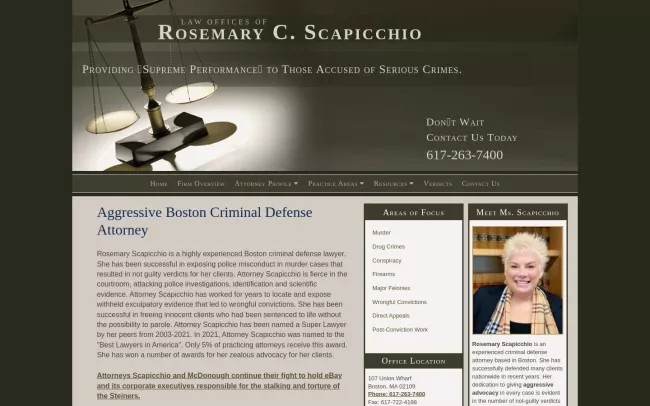 Screenshot of the The Law Office of Rosemary C. Scapicchio Website