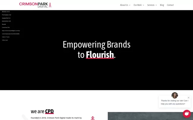 Screenshot of the Crimson Park Digital Website