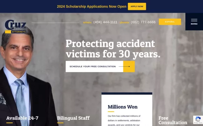 Screenshot of the Cruz & Associates Website