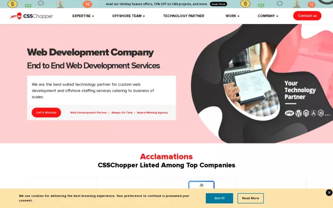 Screenshot of the CSSChopper Website