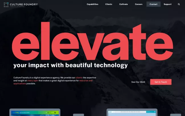 Screenshot of the Culture Foundry Website