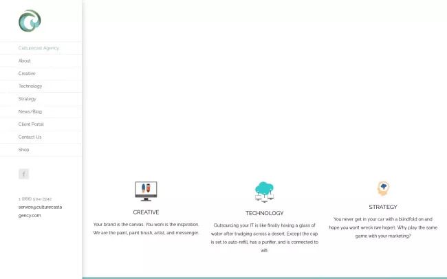 Screenshot of the Culturecast Agency Website