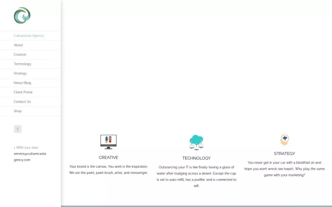 Screenshot of the Culturecast Agency Website