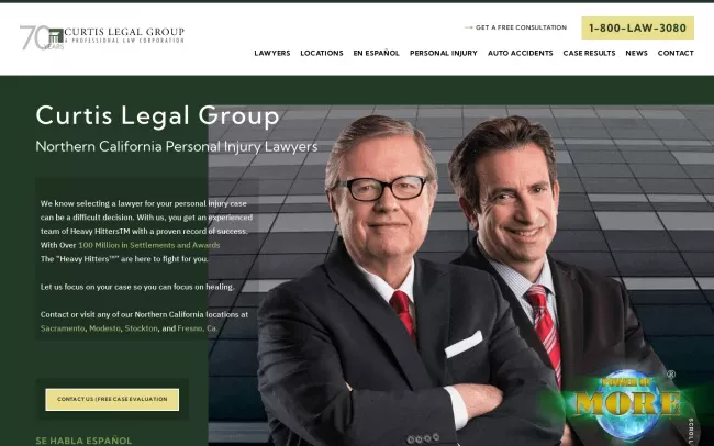Screenshot of the Curtis Legal Group Website