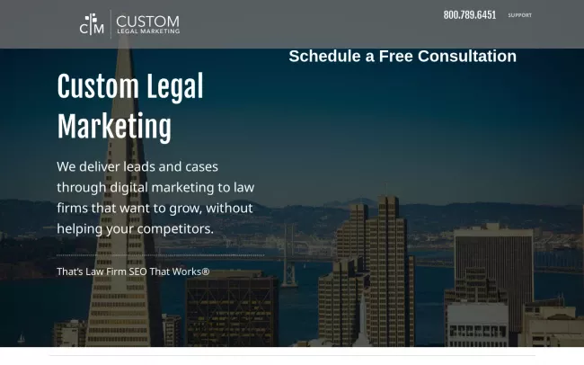 Screenshot of the Custom Legal Marketing Website