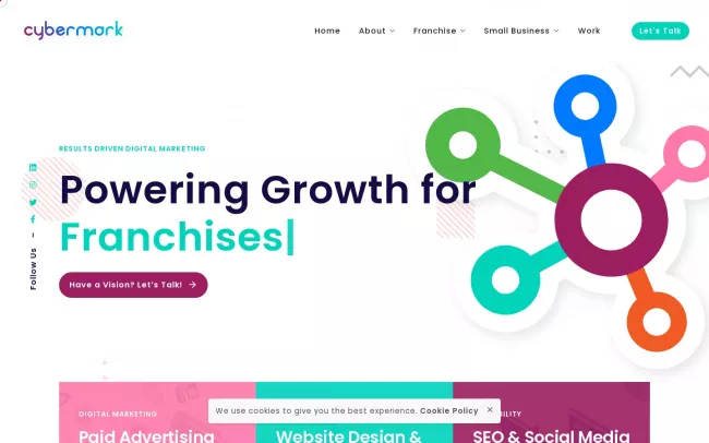 Screenshot of the CyberMark Website