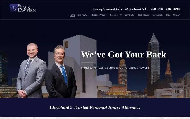 Screenshot of the The Czack Hobbs Law Firm Website