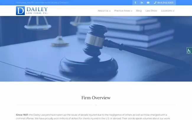 Screenshot of the Dailey Law Firm, P.C. Website