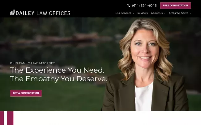 Screenshot of the Dailey Law Offices Website