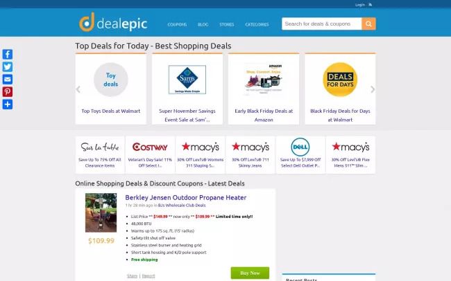 Daily Deals & Coupons at DealEpic.com