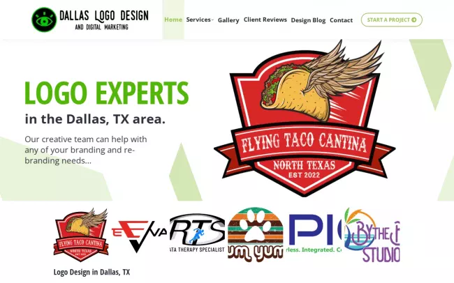 Screenshot of the Dallas Logo Design Website