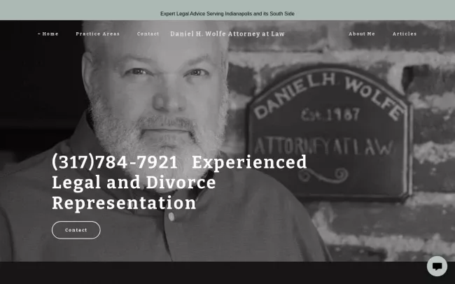 Screenshot of the Daniel H. Wolfe Attorney at Law Website