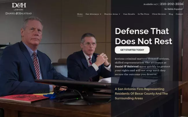Screenshot of the Daniel & Halstead Website