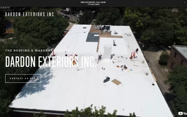 Screenshot of the Dardon Exteriors Inc. Website