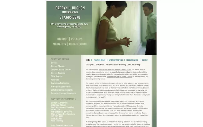 Screenshot of the Darryn L. Duchon Website