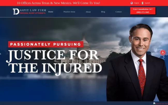 Screenshot of the Daspit Law Firm Website