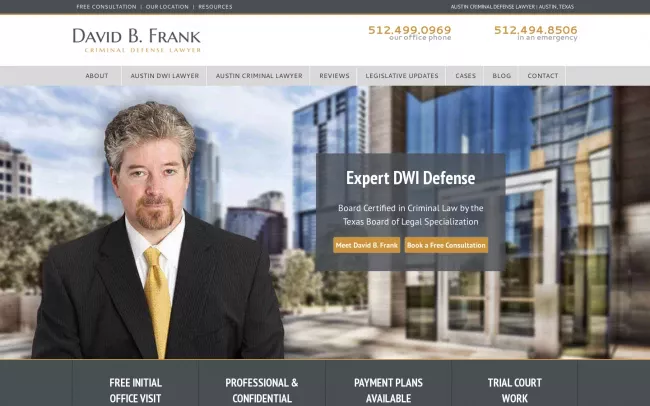 Screenshot of the David B. Frank Website