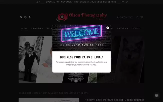 Screenshot of the David Olson Photo Website