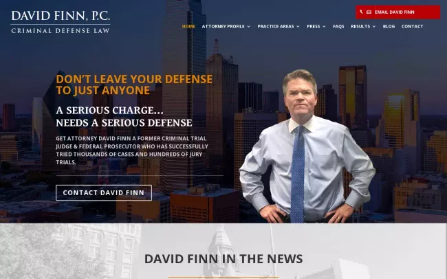 Screenshot of the David Finn Website