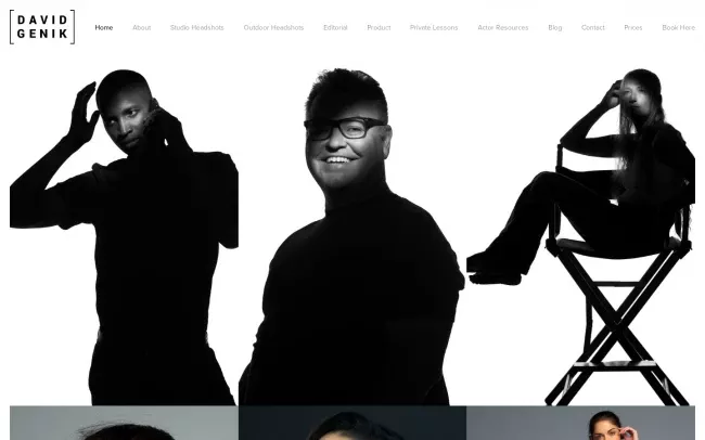Screenshot of the David Genik Photography Website