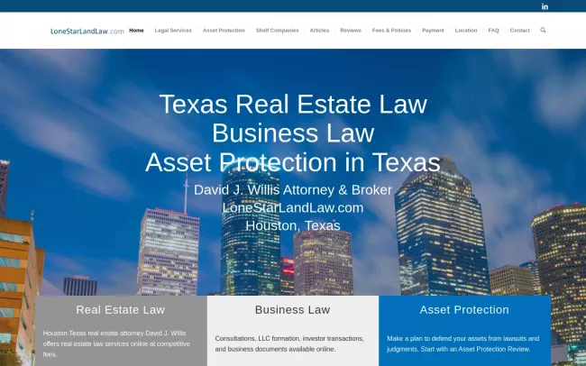 Screenshot of the David J. Willis Attorney Website