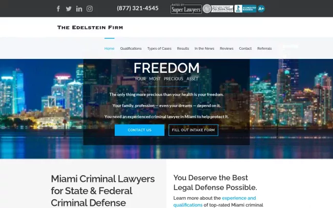 Screenshot of the David M. Edelstein, PA Website