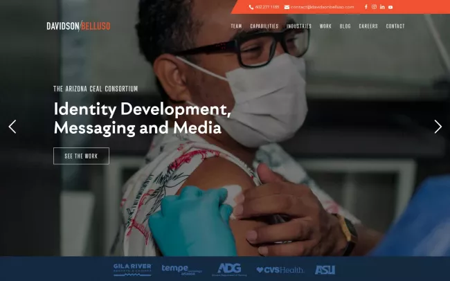 Screenshot of the Davidson Belluso Website