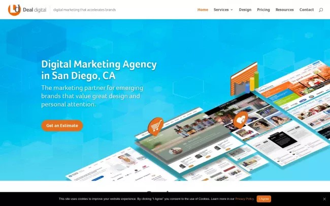 Screenshot of the Deal Design, Inc. Website