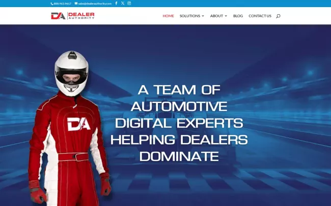 Screenshot of the Dealer Authority Website