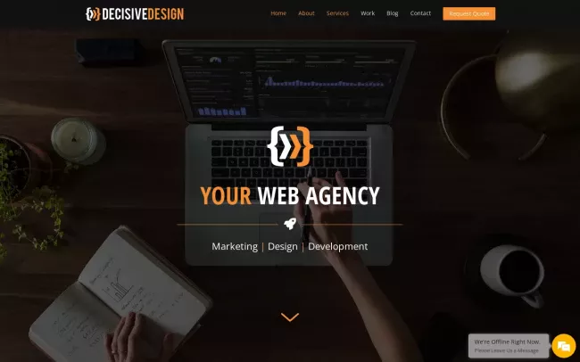 Screenshot of the Decisive Design Website