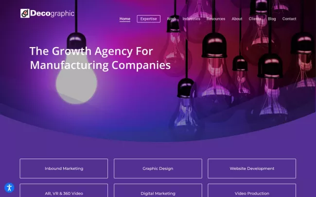 Screenshot of the Deco Graphic Website