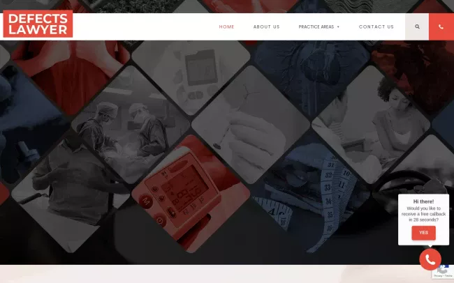 Screenshot of the Defects Lawyer Website