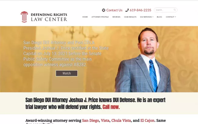 Screenshot of the Defending Rights Law Center, Inc. Website