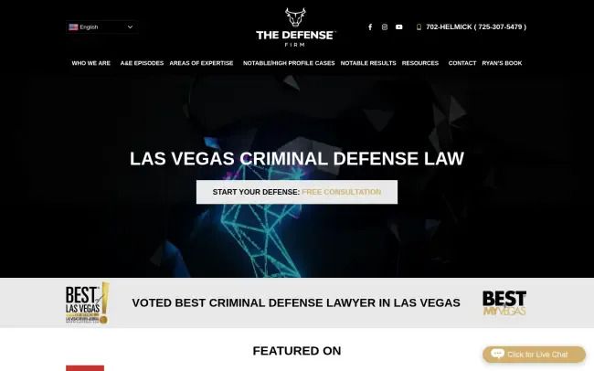 Screenshot of the The Defense Firm Website