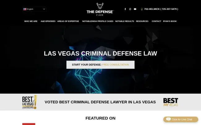 Screenshot of the The Defense Firm Website
