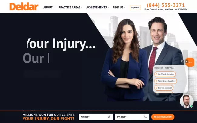 Screenshot of the Deldarlegal Website