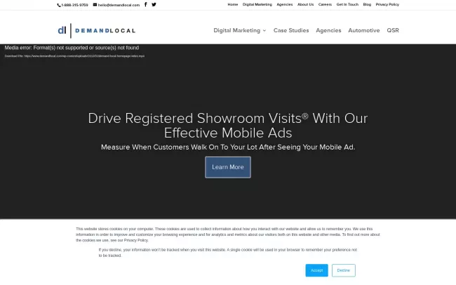 Screenshot of the Demand Local, Inc. Website