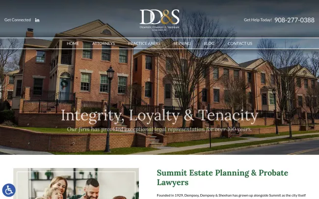 Screenshot of the Dempsey, Dempsey & Sheehan Website