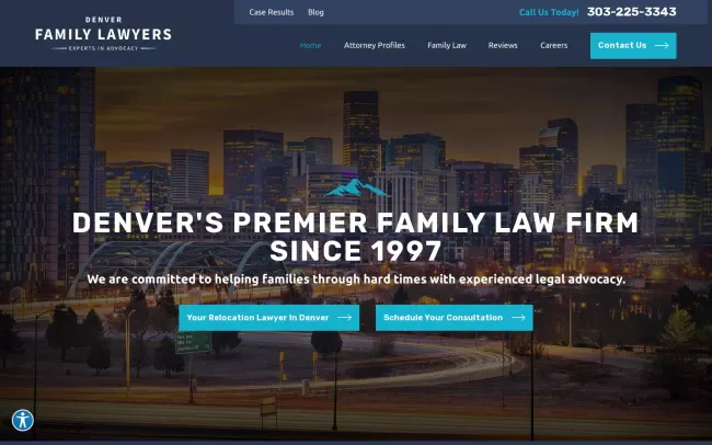 Screenshot of the Denver Family Lawyers Website