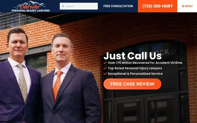 Screenshot of the Denver Personal Injury Lawyers® Website