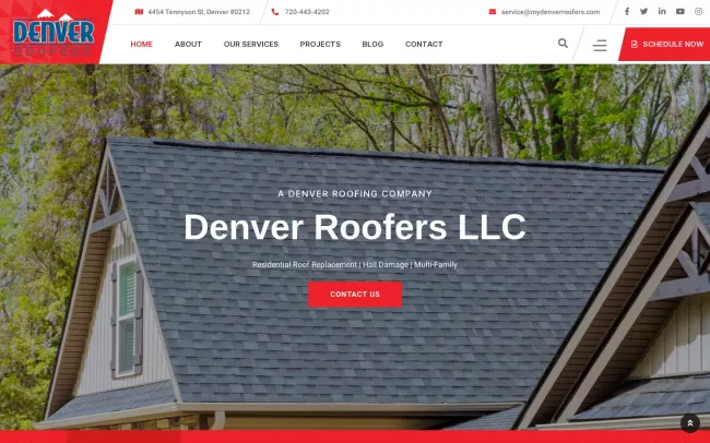 Screenshot of the Denver Roofers LLC Website