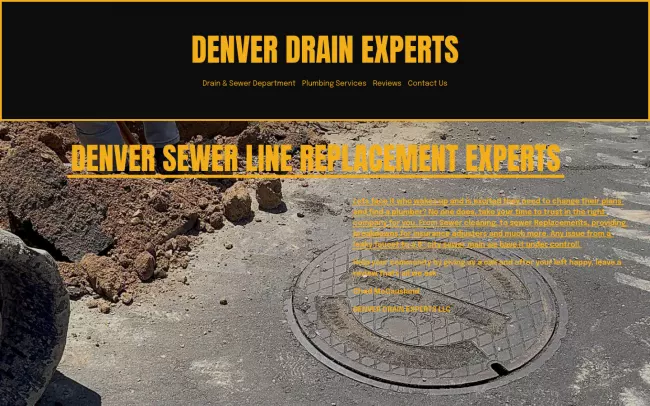 Screenshot of the Denver Drain Experts LLC  Website
